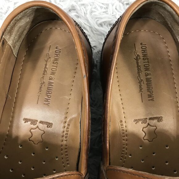 Johnston Murphy Men's Stratton Tassel Loafers Brown Leather Apron Toe Shoes 10 M - Picture 7 of 8